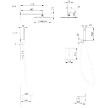 Душевой комплект 250 мм Abber Weiss Insel AF8050W