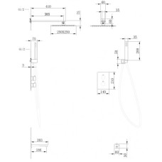 Душевой комплект 250 мм Abber Weiss Insel AF8050W