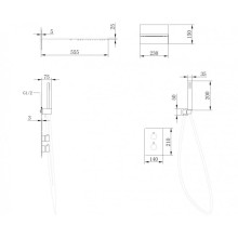 Душевой комплект 555х230 мм Abber Weiss Insel AF8052B
