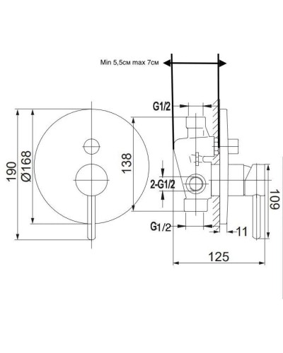 Душевой комплект 300 мм Grocenberg GB5099BG-4