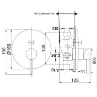 Душевой комплект 300 мм Grocenberg GB5099BL-2