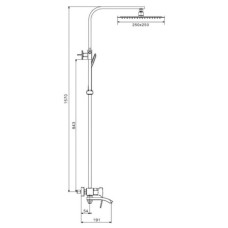 Душевая система 250 мм Grocenberg GB7007-1BL