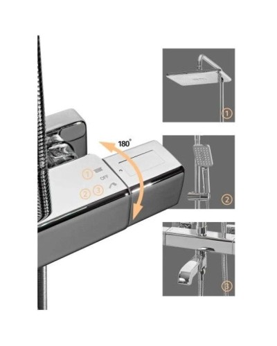 Душевая система 310х210 мм Grocenberg GB7005CR