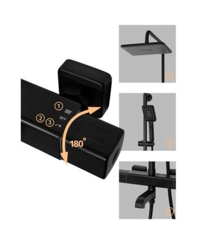 Душевая система 310х210 мм Grocenberg GB7005BL