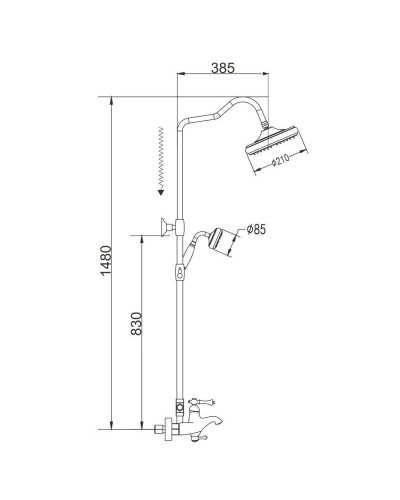 Душевая система 210 мм Rose R0136Q