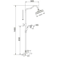 Душевая система 210 мм Rose R0136
