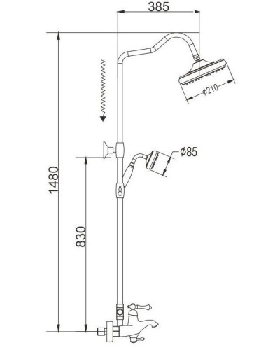 Душевая система 210 мм Rose R0136