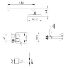 Душевой комплект 230 мм Rose R0235Q