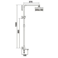 Душевая система 300х190 мм Rose R1036