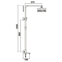 Душевая система 300х190 мм Rose R1036H