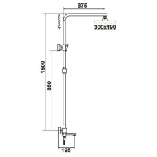 Душевая система 300х190 мм Rose R1036H