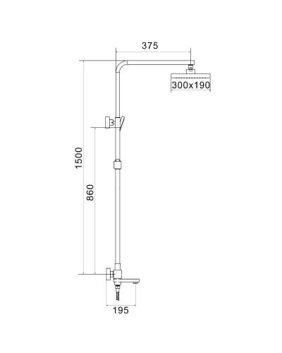 Душевая система 300х190 мм Rose R1096