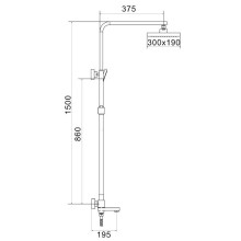 Душевая система 300х190 мм Rose R1096H