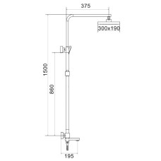 Душевая система 300х190 мм Rose R1096H
