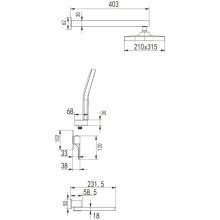 Душевой комплект 315х210 мм Rose R1035H