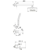 Душевой комплект 315х210 мм Rose R1095H