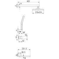 Душевой комплект 315х210 мм Rose R1095T