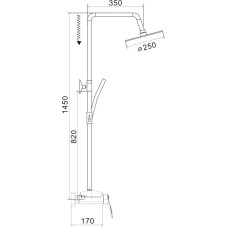 Душевая система 250 мм Rose R1136