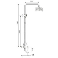Душевая система 260х200 мм Rose R1336H