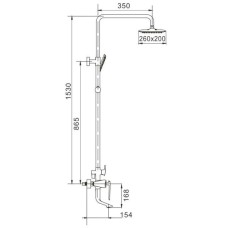 Душевая система 260х200 мм Rose R1336H