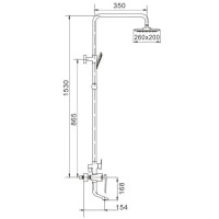 Душевая система 260х200 мм Rose R1336F