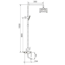 Душевая система 260х200 мм Rose R1336F