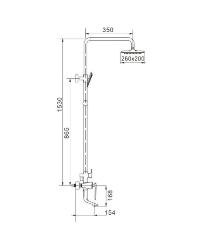 Душевая система 260х200 мм Rose R1336F
