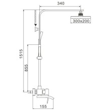 Душевая система 300х200 мм Rose R1556F