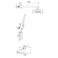 Душевой комплект 310х210 мм Rose R1595F
