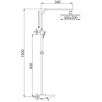 Душевая система 300х200 мм Rose R1636F