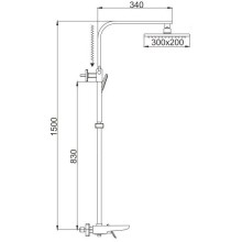 Душевая система 300х200 мм Rose R1636F