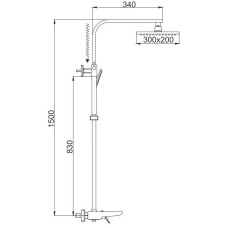 Душевая система 300х200 мм Rose R1636F