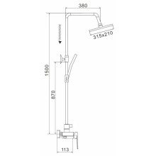Душевая система 315х210 мм Rose R1836-6