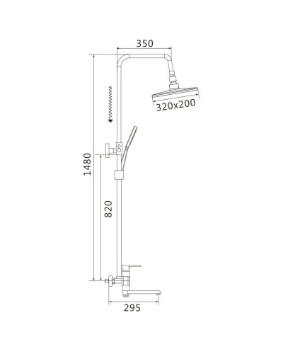 Душевая система 320х200 мм Rose R2136F