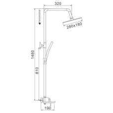 Душевая система 280х180 мм Rose R2736H