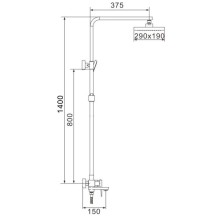 Душевая система 290х190 мм Rose R2836H