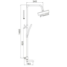 Душевая система 275х225 мм Rose R3536
