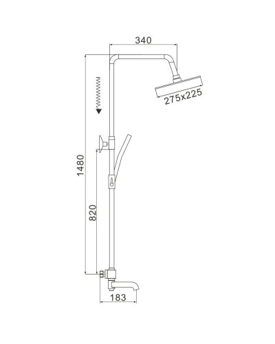Душевая система 275х225 мм Rose R3536