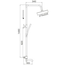 Душевая система 275х225 мм Rose R3536H