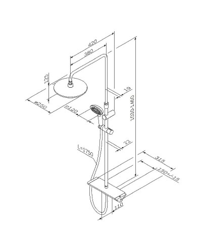 Душевая система AM.PM Spirit V2.0 F0770A400 с термостатом Хром