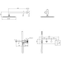 Душевой комплект 300 мм Boheme Qubic 474-MW