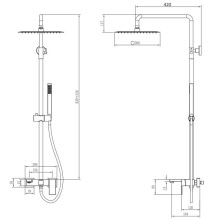 Душевая система 300 мм Boheme Qubic 478-SGM