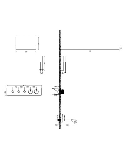 Душевой комплект 230 мм Boheme Fusion 131-2-MW