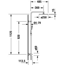 Душевая система 250 мм Duravit B.2 B24280008010