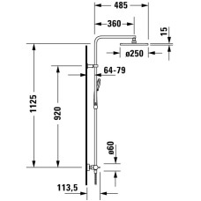 Душевая система 250 мм Duravit B.2 B24280008010