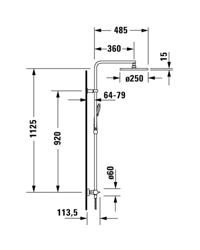 Душевая система 250 мм Duravit B.2 B24280008010