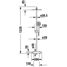 Душевая система 250 мм Duravit B.2 B24280008010