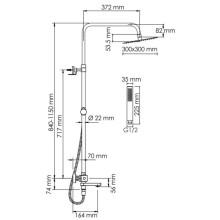 Душевая система 300 мм WasserKRAFT A199.118.103.010.CH Thermo