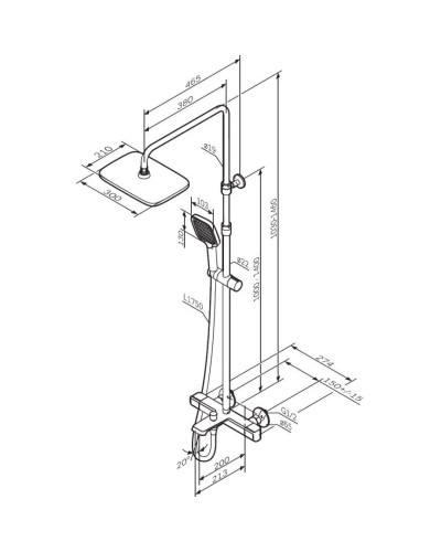 Душевая система 300х210 мм Am.Pm Func F078F500