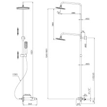 Душевая система Lemark Swan LM5462BG Черная Золото